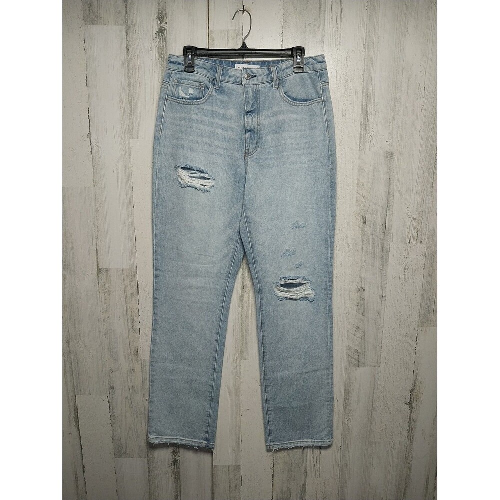 Flying Monkey Jeans Size 28 Light Wash Straight Leg Distressed